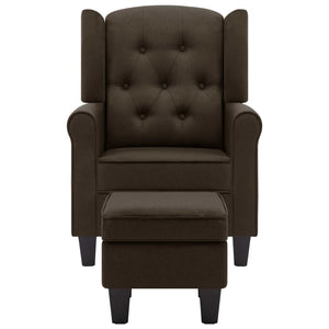 Sessel mit Hocker Braun Stoff