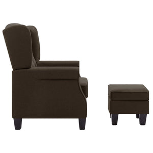 Sessel mit Hocker Braun Stoff