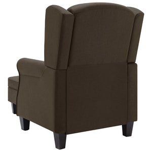 Sessel mit Hocker Braun Stoff