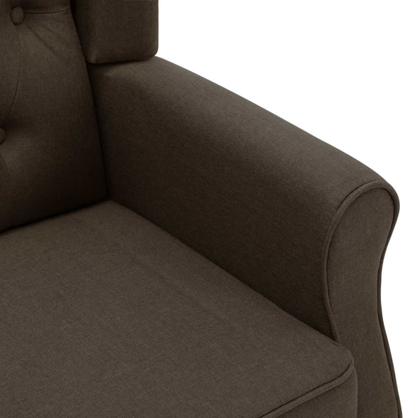 Sessel mit Hocker Braun Stoff