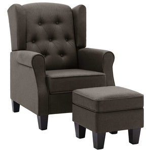 Sessel mit Hocker Taupe Stoff