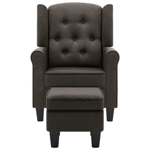 Sessel mit Hocker Taupe Stoff