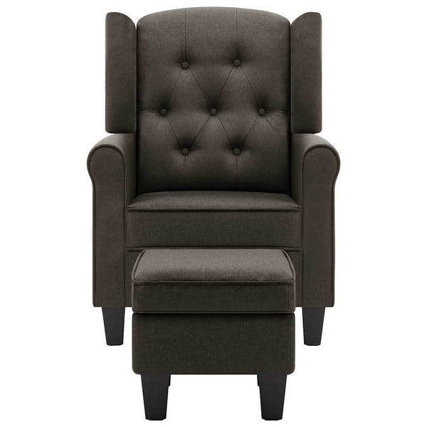 Sessel mit Hocker Taupe Stoff