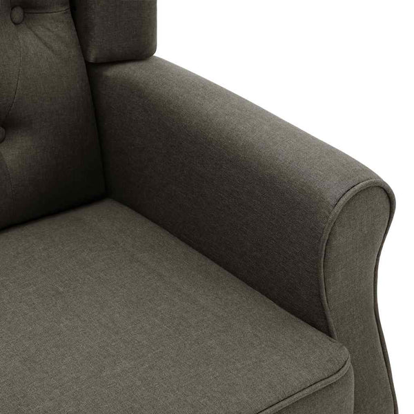 Sessel mit Hocker Taupe Stoff