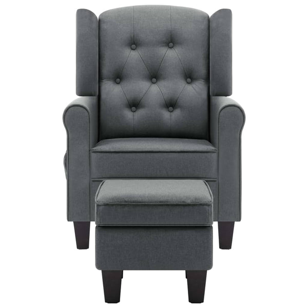 Massagesessel Hellgrau mit Hocker
