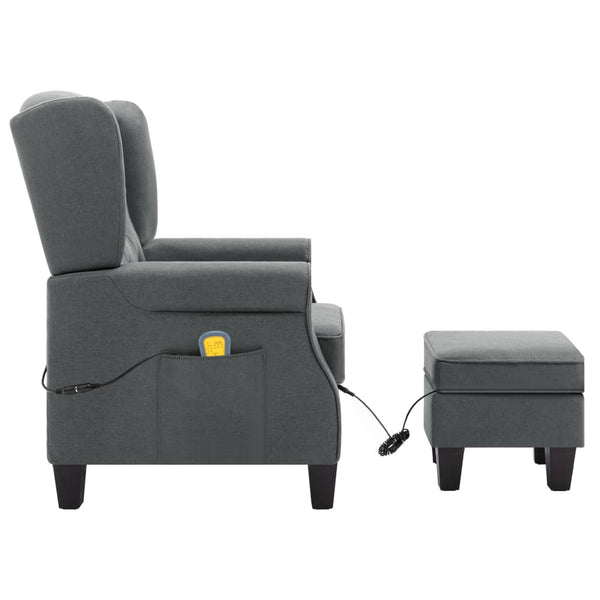 Massagesessel Hellgrau mit Hocker