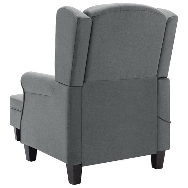 Massagesessel Hellgrau mit Hocker