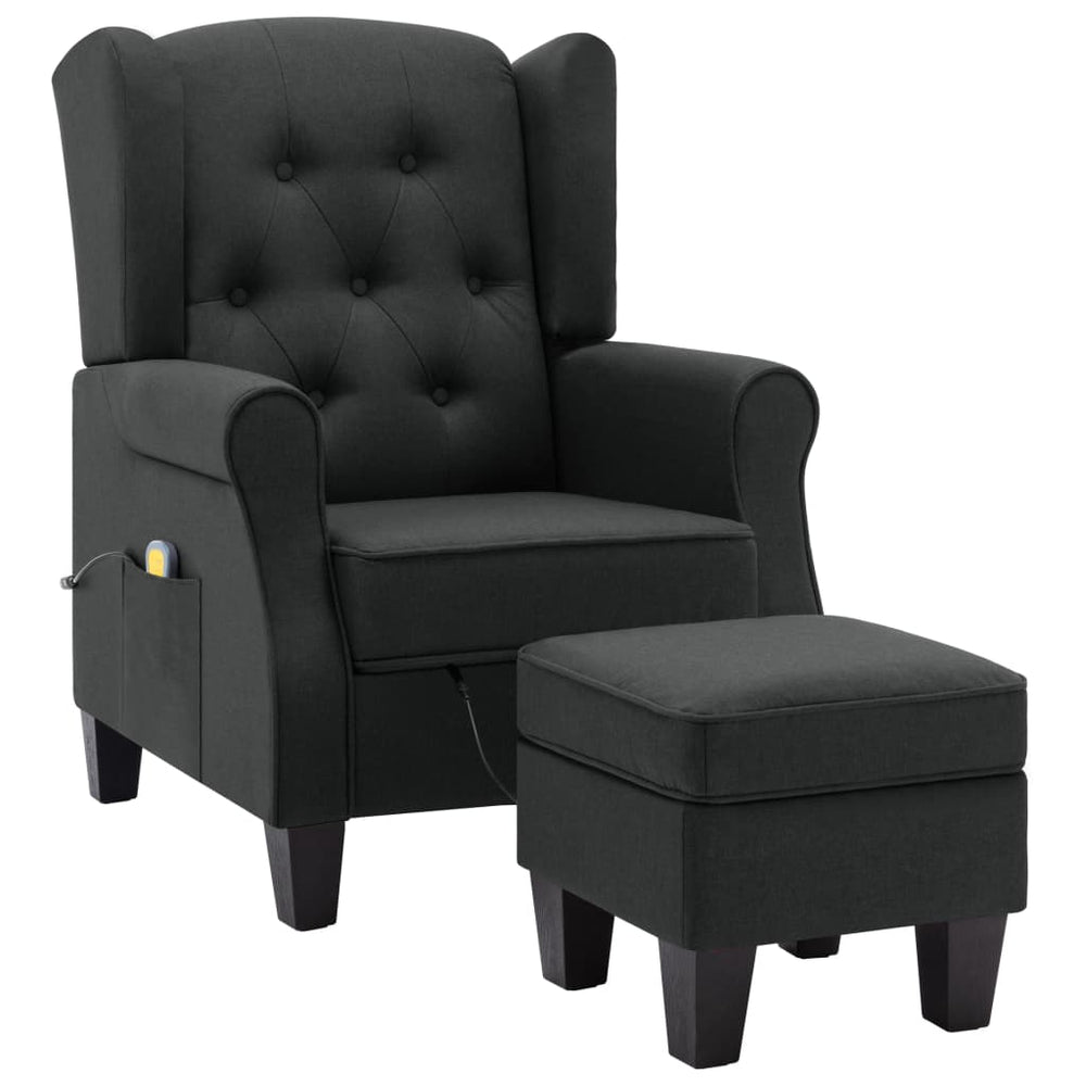 Massagesessel mit Hocker Dunkelgrau