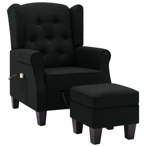 Massagesessel mit Hocker Schwarz