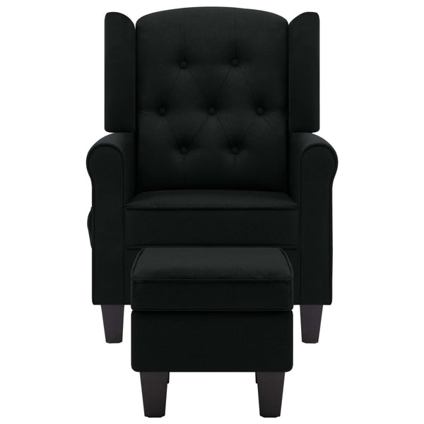 Massagesessel mit Hocker Schwarz