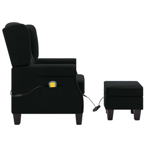 Massagesessel mit Hocker Schwarz