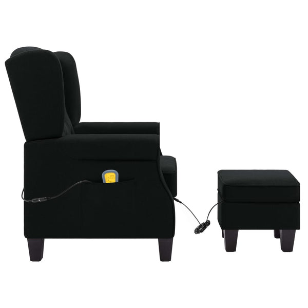Massagesessel mit Hocker Schwarz