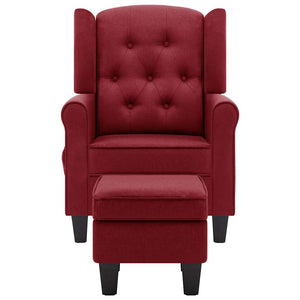 Massagesessel Weinrot mit Hocker