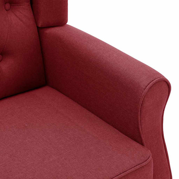 Massagesessel Weinrot mit Hocker