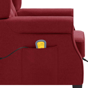 Massagesessel Weinrot mit Hocker