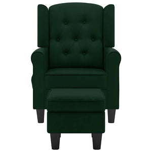 Massagesessel mit Hocker Dunkelgrün
