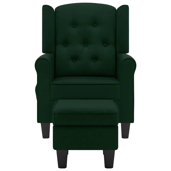Massagesessel mit Hocker Dunkelgrün