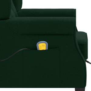 Massagesessel mit Hocker Dunkelgrün