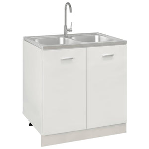 Doppelspüle Silbern 800x600x155 mm Edelstahl