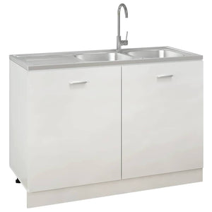 Doppelspüle Silbern 1200x500x155 mm Edelstahl