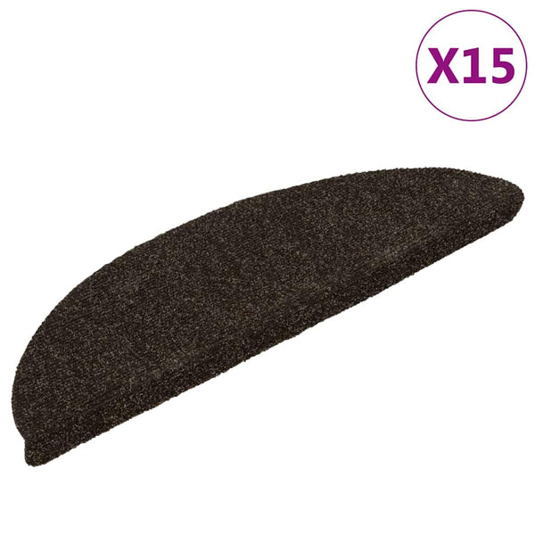Selbstklebende Stufenmatten, 15er Set, Dunkelbraun