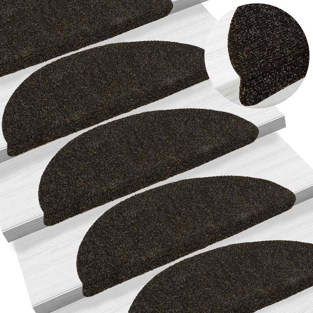 Selbstklebende Stufenmatten, 15er Set, Dunkelbraun