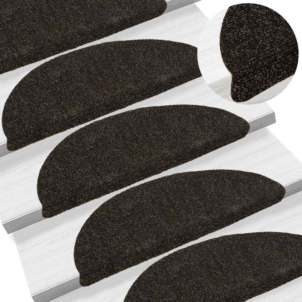 Selbstklebende Stufenmatten, 15er Set, Dunkelbraun