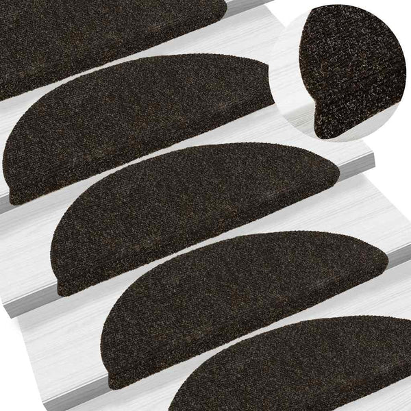 Selbstklebende Stufenmatten, 15er Set, Dunkelbraun