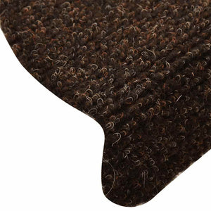 vidaXL Tapis de Marche Auto-adhésifs 15 pces 65x21x4 cm Marron Semi-circulaire Grand