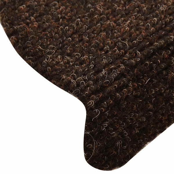 vidaXL Tapis de Marche Auto-adhésifs 15 pces 65x21x4 cm Marron Semi-circulaire Grand