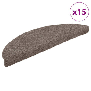 vidaXL Tapis de Marche Auto-Adhésifs 15 pcs 56x17x3 cm Beige Semi-Ronds