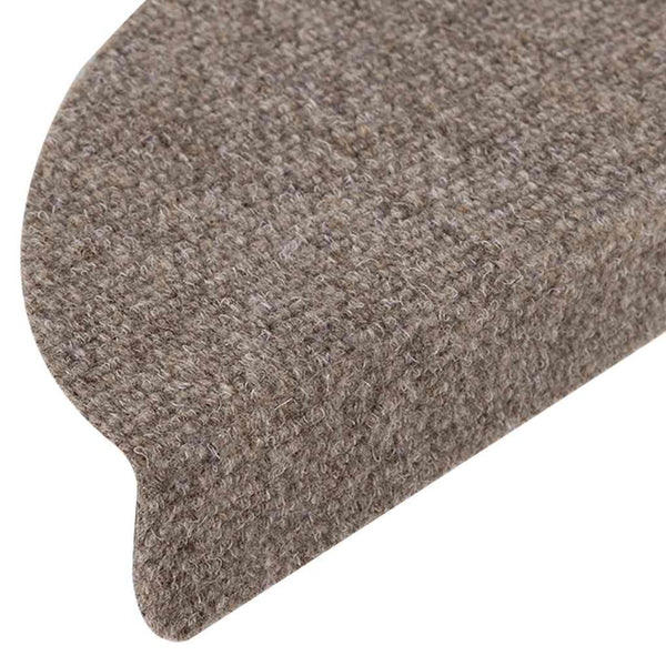 Selbstklebende Stufenmatten Beige Halbrund 15er Set