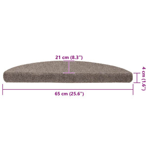 Selbstklebende Stufenmatten Beige Halbrund 15er Set