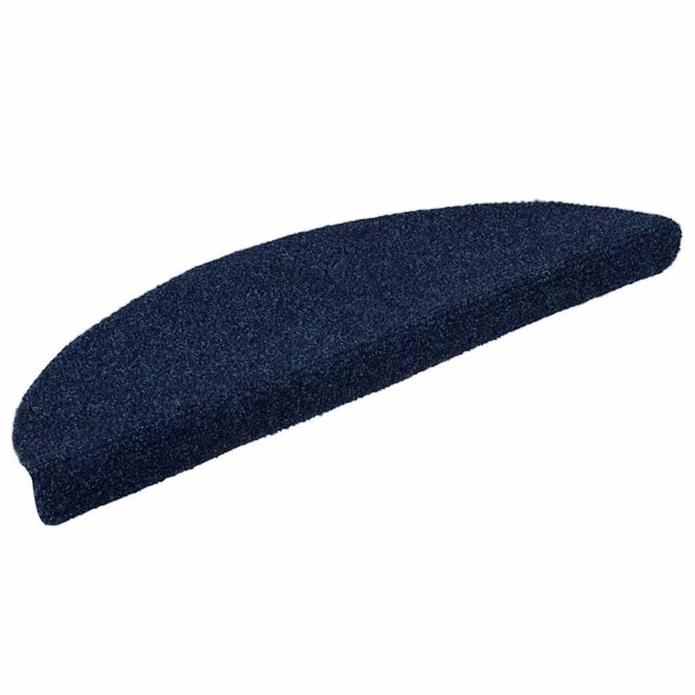 Selbstklebende Stufenmatten Marineblau Halbrund, 15er Set