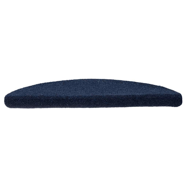 Selbstklebende Stufenmatten Marineblau Halbrund, 15er Set