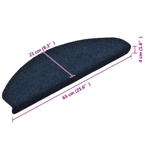 Selbstklebende Stufenmatten Marineblau, 15er Set