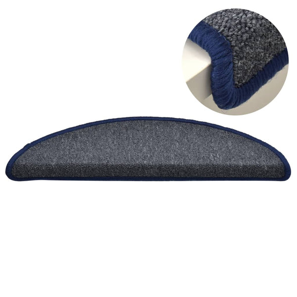 Stufenmatten Halbrund Dunkelgrau/Blau, 15er Set