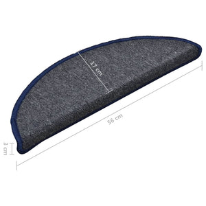 Stufenmatten Halbrund Dunkelgrau/Blau, 15er Set