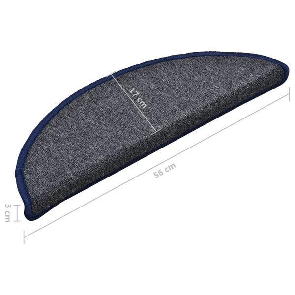 Stufenmatten Halbrund Dunkelgrau/Blau, 15er Set