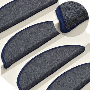 Stufenmatten Halbrund Dunkelgrau/Blau, 15er Set