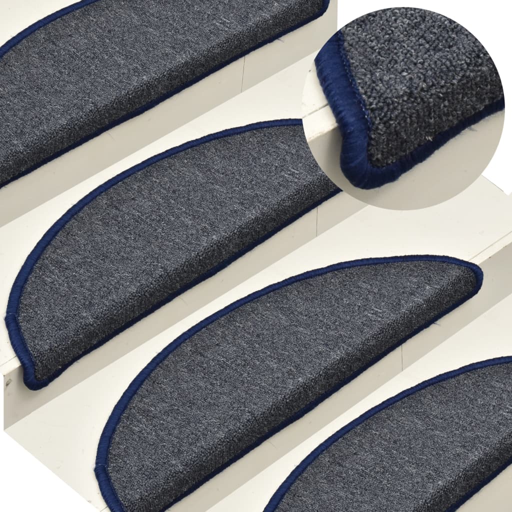 Stufenmatten Halbrund Dunkelgrau/Blau, 15er Set