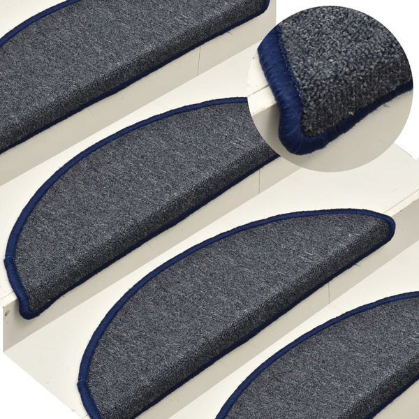 Stufenmatten Halbrund Dunkelgrau/Blau, 15er Set