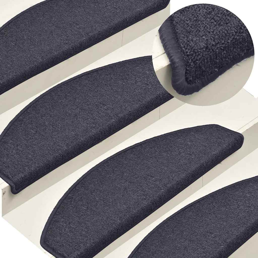 Stufenmatten Dunkelgrau & Blau Halbrund 15er Set