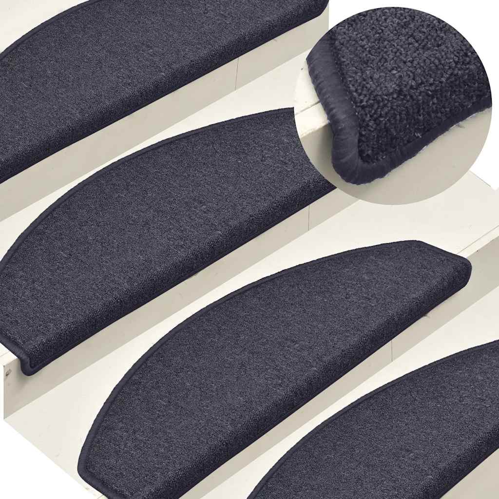 Stufenmatten Dunkelgrau & Blau Halbrund 15er Set