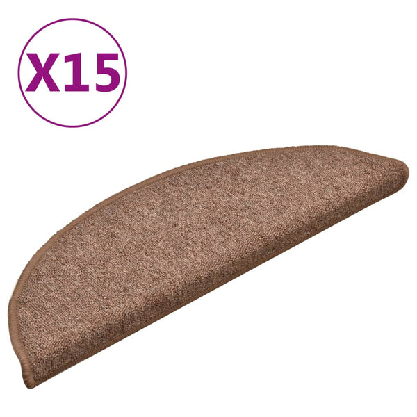 Braune Treppenmatten, 15er Set, 56x17cm