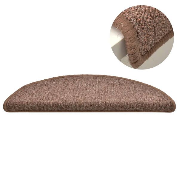 Braune Treppenmatten, 15er Set, 56x17cm