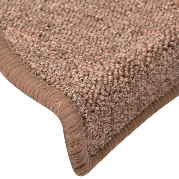 Braune Treppenmatten, 15er Set, 56x17cm