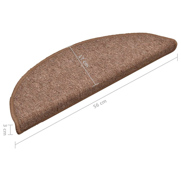 Braune Treppenmatten, 15er Set, 56x17cm