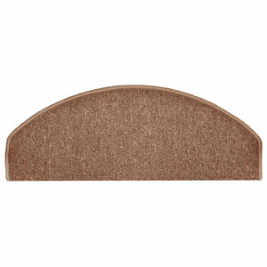 vidaXL Tapis de marches 15 pcs 65x24x4 cm Marron Semi-ronds Grands