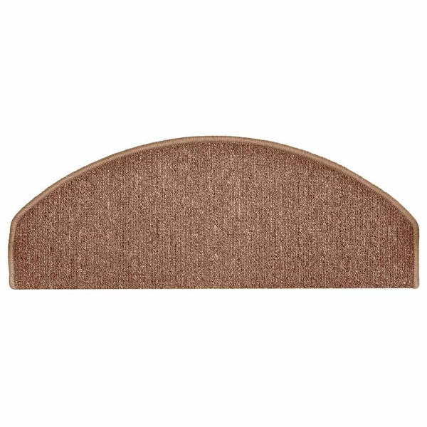vidaXL Tapis de marches 15 pcs 65x24x4 cm Marron Semi-ronds Grands